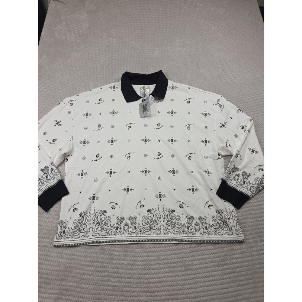Savage X Fenty Shirt Mens Large Essential Terry Long Sleeve Polo New